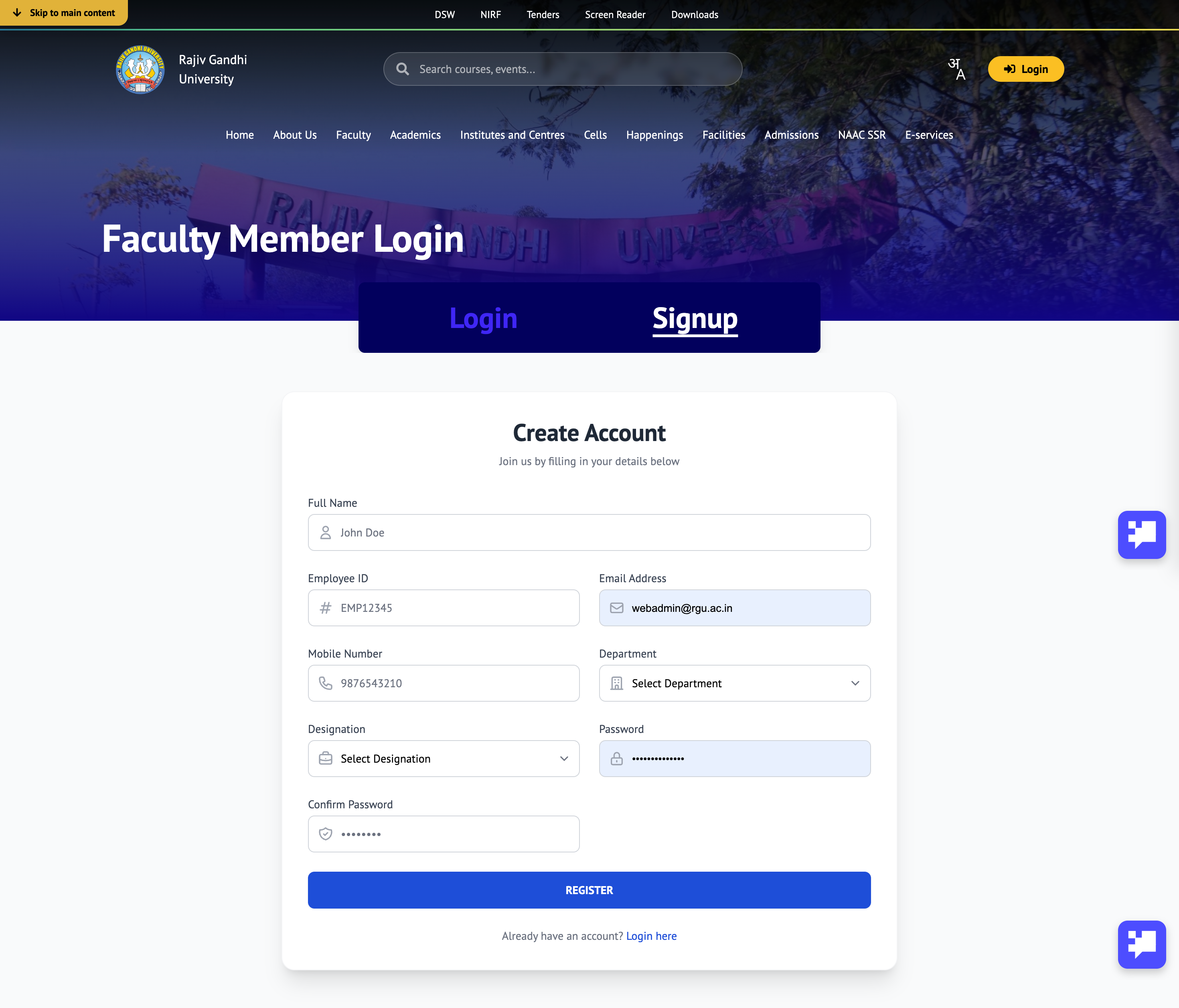 Signup Form